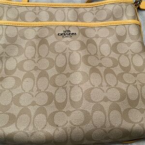 Coach Beige and Yellow Crossbody Bag